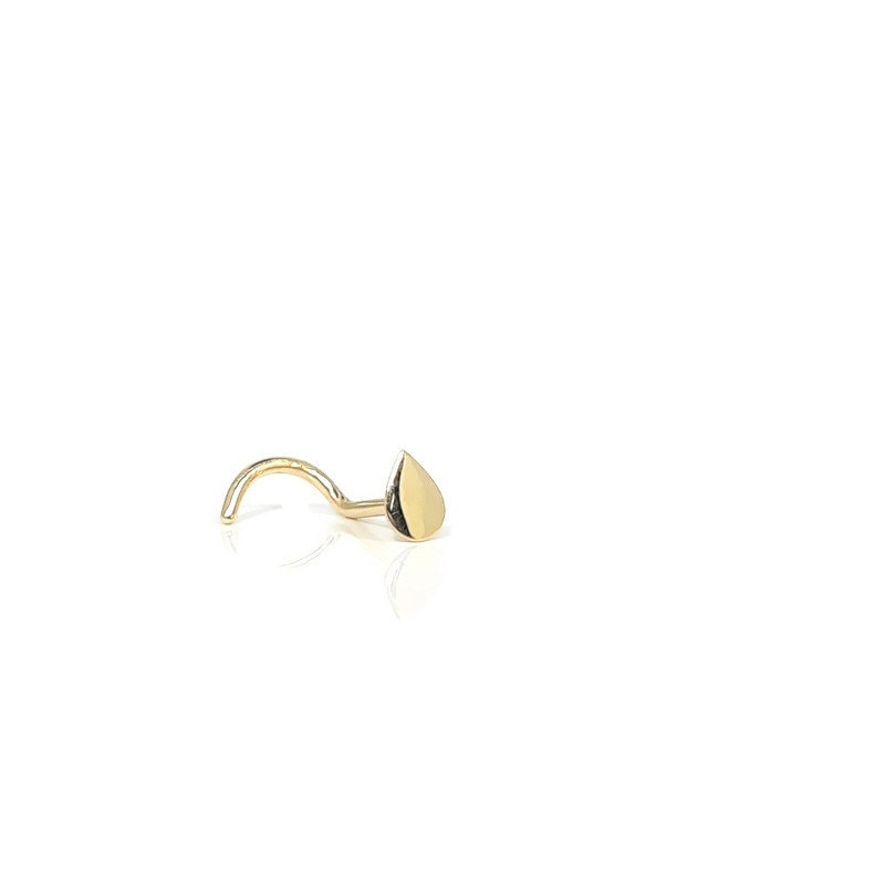 18ct Yellow gold solid gold 3.9mm Pear shaped nose stud nose Etsy
