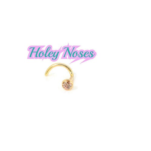 Handmade 0.03ct 18ct yellow shops gold 0.03ct Natural Champagne diamond nose stud nose ring nose pin body jewellery