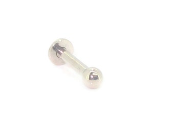 18ct white gold 16g 3mm solid ball labret tragus, ears, lobes, beauty spot piercing body jewellery made to order Handmade  Genuine