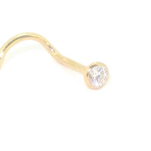 9ct Gold Diamant 3pt (0,03ct) Natur Handgemacht echt Gold Diamant Nasenstecker Nasennadel Nasenring Nasenschraube Nasenknochen Ohrringe