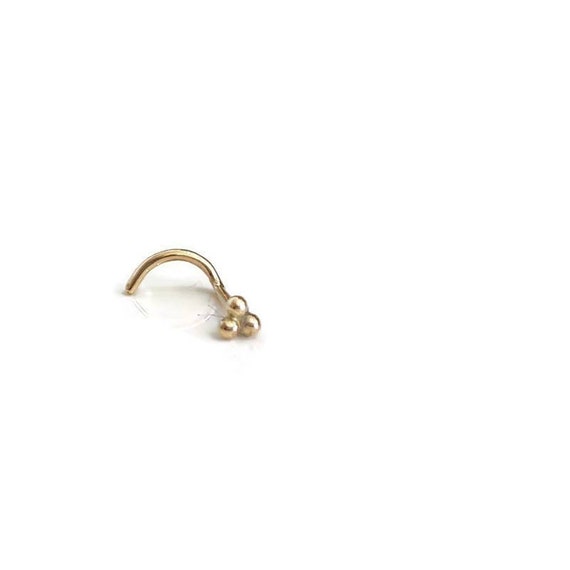 9KT Real Solid Gold Small Ball Top Nose Bone Pin Ring 9KT Real Solid Gold Small Ball Top Nose Bone Pin Ring