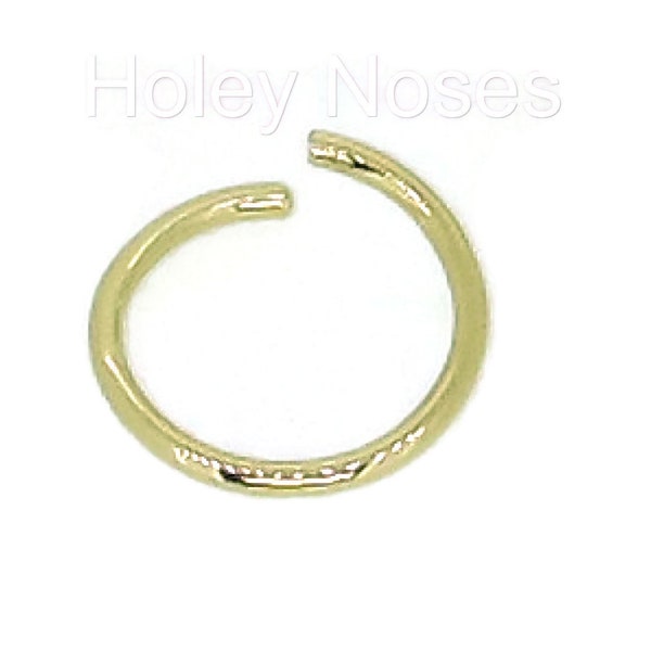 Handmade  Genuine Gold Nose ring or for face- 18ct Yellow Gold 18g Nose stud ring pin Genuine and solid gold nice and smooth no hinge