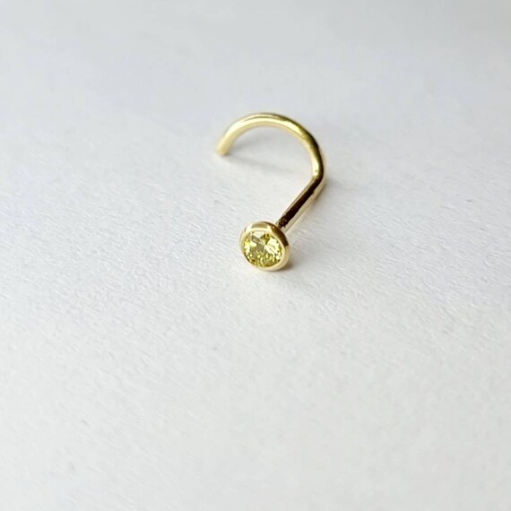 Handmade 0.03ct Genuine Gold Diamond Nose Stud nose Pin nose Ring
