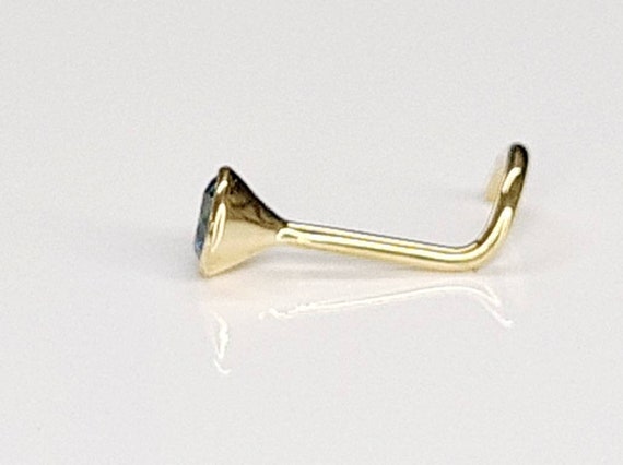 Buy Handmade 0.03ct 18ct Yellow Gold 0.03ct Natural Champagne Diamond Nose Stud Nose Ring Nose Pin Body Jewellery Online In India - Foto 7