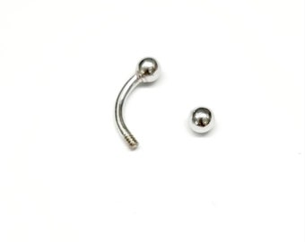 18ct White Gold 3mm ball barbell, lip bar, tragus bar face body jewellery made to order all solid gold and  Handmade