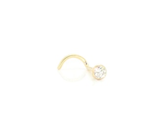 9ct Gold Diamond 5pt 0.05cts Handmade  Nose Stud Conesetting  Genuine Gold Diamond Nose stud Nose Ring Nose Screw Nose Bone earring tragus