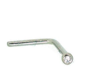 18ct White  Gold 0.005pt (0.005ct) Diamond Nose stud Handmade  Genuine Gold Diamond Nose stud Nose pin Nose Ring Nose Screw Nose Bone
