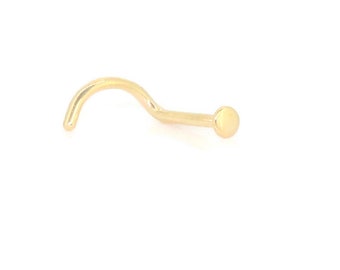 1.7mm Flat disc YG 18ct Yellow Gold micro disc  Nose stud ring pin Genuine and solid Handmade  Genuine Gold Nose stud barbell body jewellery