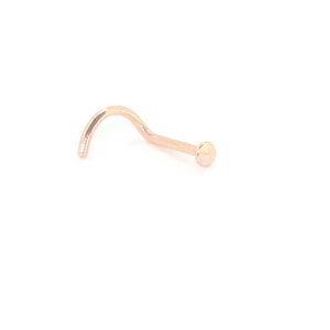 1.7mm Flat RG 18ct Rose Gold small disc Flat top Nose stud pin ring bone Handmade  Genuine body jewellery earrings tragus bar 18k