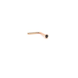 Handmade  Genuine Gold Nose stud - 18ct Rose  Gold 1.5mm Black Crystal created diamond gem Nose stud ring pin Genuine