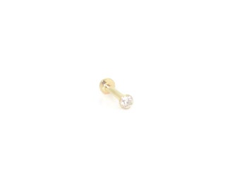 18ct gold Diamond 5pt 0.05ct 16g Labret tragus, conch, ears, lobe, beauty spot piercing body jewellery for face or ears all handmade earring