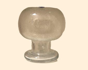 1960s Nuutajärvi ""Sargasso"" Klarglas-Vase mit winzigen Luftblasen (Durchmesser 16 cm) | Entworfen von Kaj Franck | Midcentury finnisches Design