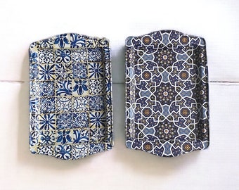 Turkish Metal Tray Set: Mediterranean Coffee Tea Serving Trays