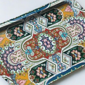 Colorful Metal Tray,  12.25&quot; x 8.5&quot;, Decorative Serving  Coffee / Tea Tray, Perfect for Housewarming or Christmas Gifts