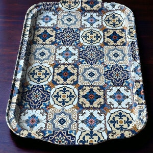 Decorative Metal Tray, 12.25&quot; x 8.5&quot;, Rectangular Coffee / Tea Tray, Perfect for Housewarming or Christmas Gifts