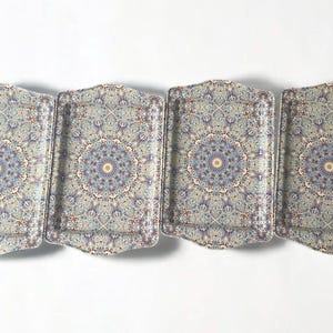 Set of 4 Metal Turkish Trays - Perfect for Housewarming or Christmas Gifts, Coffee/Tea/Snack Tray, Home Decor
