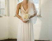 Custom made maxi chiffon wedding dress, New Ivory sequins Wedding dress Bridal Gown custom size 4-6-8-10-12-14