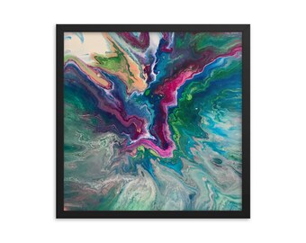 Cartel de impresión de arte enmarcado de arte fluido, arte abstracto
