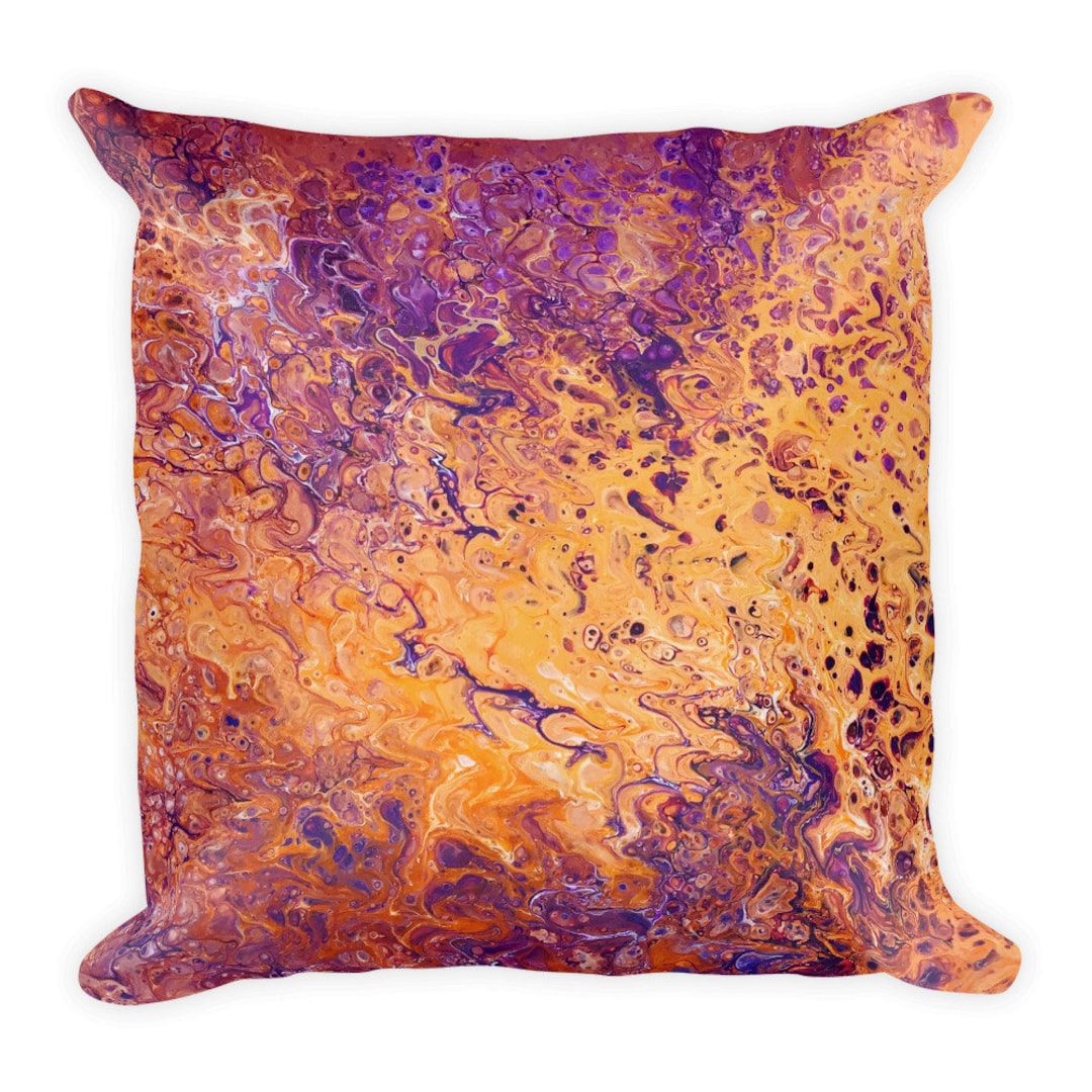 Orange and Purple Decorative Pillow Throw Accent Pillow for Home