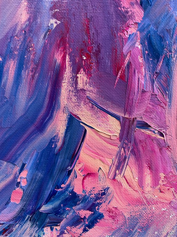 Abstract Art Original Acrylic Painting Honoring Women's Health