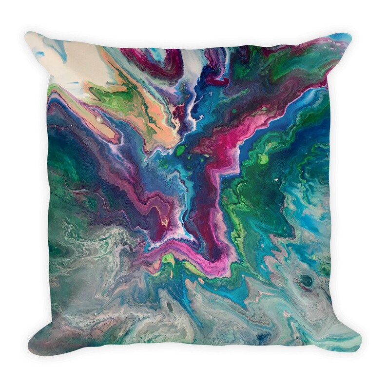 Magenta Blue Green Accent Pillow Decorative Throw Pillow