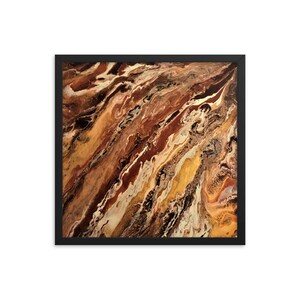 Acrylic Pour Fluid Painting Art Print in Browns