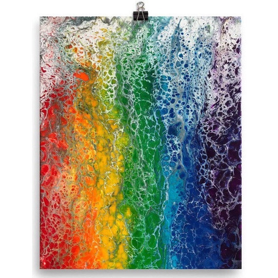 Matted Rainbow Flag Art Print Of Abstract Acrylic Pour Etsy Matted Rainbow Flag Art Print Of Abstract Acrylic Pour Etsy
