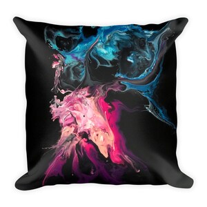 Colorful Decorative Pillow, Throw Pillow For Sofa/Chair in Black Blue and Pink