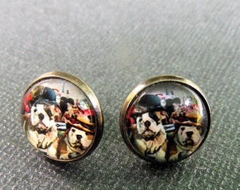 Bulldog earrings, Earring studs, Dog earrings, Dog mom gifts, Novelty earrings, Pet jewelry, Bulldogs, Novelty earrings, Animal earrings