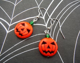 Halloween, Jack o Lantern, Pumpkin Earrings, witchy jewelry, Halloween earring studs, Halloween jewelry, Jack O lantern earrings