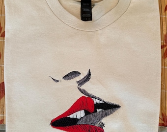 Romantic Embroidered T-shirt, Gothic Appeal, Couples Appeal, Personal Style