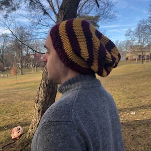 Maroon & Gold Slouchy Hat (for fans of Cavaliers, Arizona State U, Boston College Florida State, U of Minnesota, Washington Football Team)