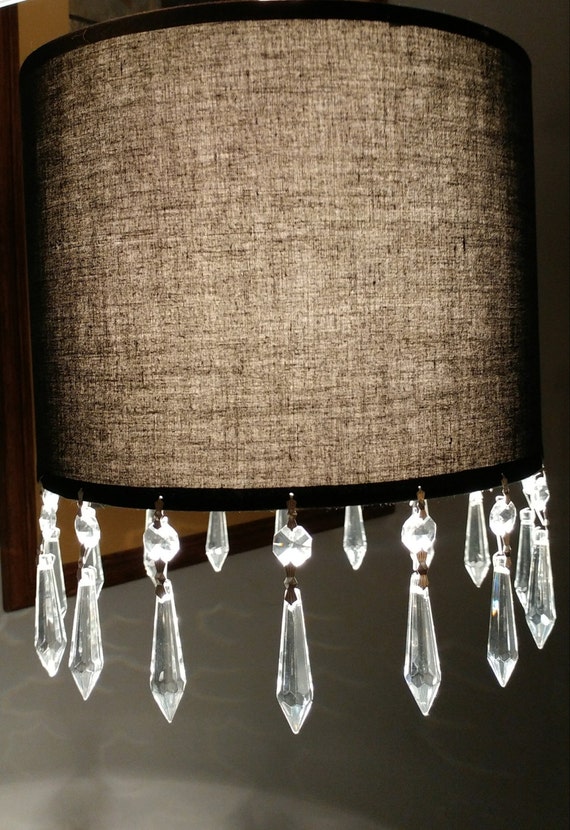 Black lampshade hanging Light Etsy