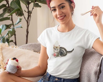 Coquette Top, Vintage Tshirt, Aesthetic Tee, Cute Tshirt , Coquette Clothing, Feminine Shirt, Cottagecore Tshirt, Gray Cat Shirt, Cat Lover