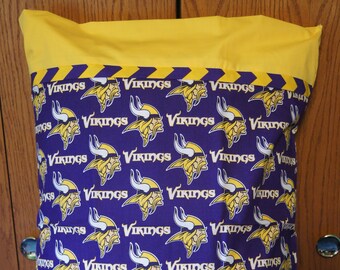 travel gold bedding purple Vikings travel size Minnesota football sports home and living sheets and pillowcases Pillowcase