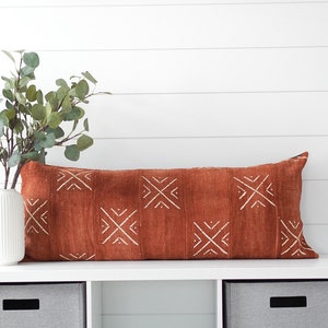 14&quot;x36&quot; MudCloth Pillow Cover, Mudcloth Cushion, African Mudcloth Fabric, Mali Mud Cloth, Decorative Throw Pillow, Lumbar Pillow