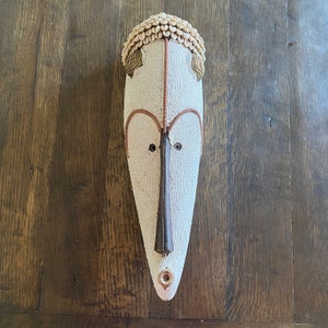 XL Baule Beaded African Mask | African Tribal Mask | African Art | Tribal Mask | Tribal Art | Wooden Mask | African Masks | African Wall Art