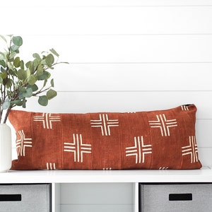 14&quot;x36&quot; MudCloth Pillow Cover, Mudcloth Cushion, African Mudcloth Fabric, Mali Mud Cloth, Decorative Throw Pillow, Lumbar Pillow