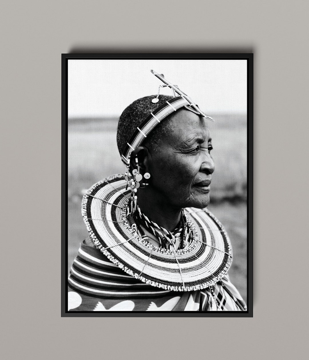 Maasai Canvas Framed Portraits African Framed Art African Framed Wall