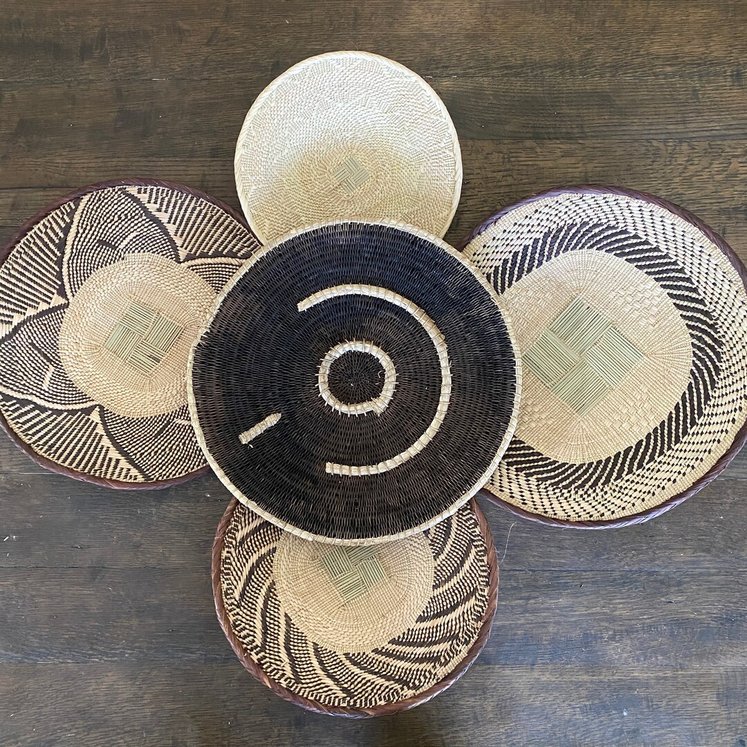 5 Makenge and Tonga Wall Basket Set 730 Tonga Baskets African Baskets