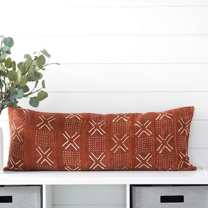 14&quot;x36&quot; MudCloth Pillow Cover, Mudcloth Cushion, African Mudcloth Fabric, Mali Mud Cloth, Decorative Throw Pillow, Lumbar Pillow