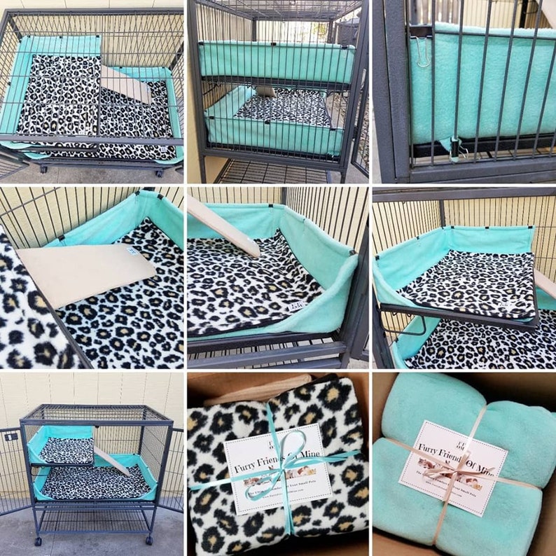 Critter nation fleece cage liner set with side scatter guards Etsy