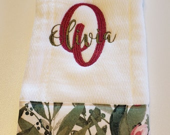 Monogrammed Burp Cloth | Girl Baby Cloth | Monogrammed Girl Burp Cloth | Floral Burp Cloth | Lovey Cloth