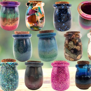 Unique Resin Stash Jar with Cork Lid & Bottom