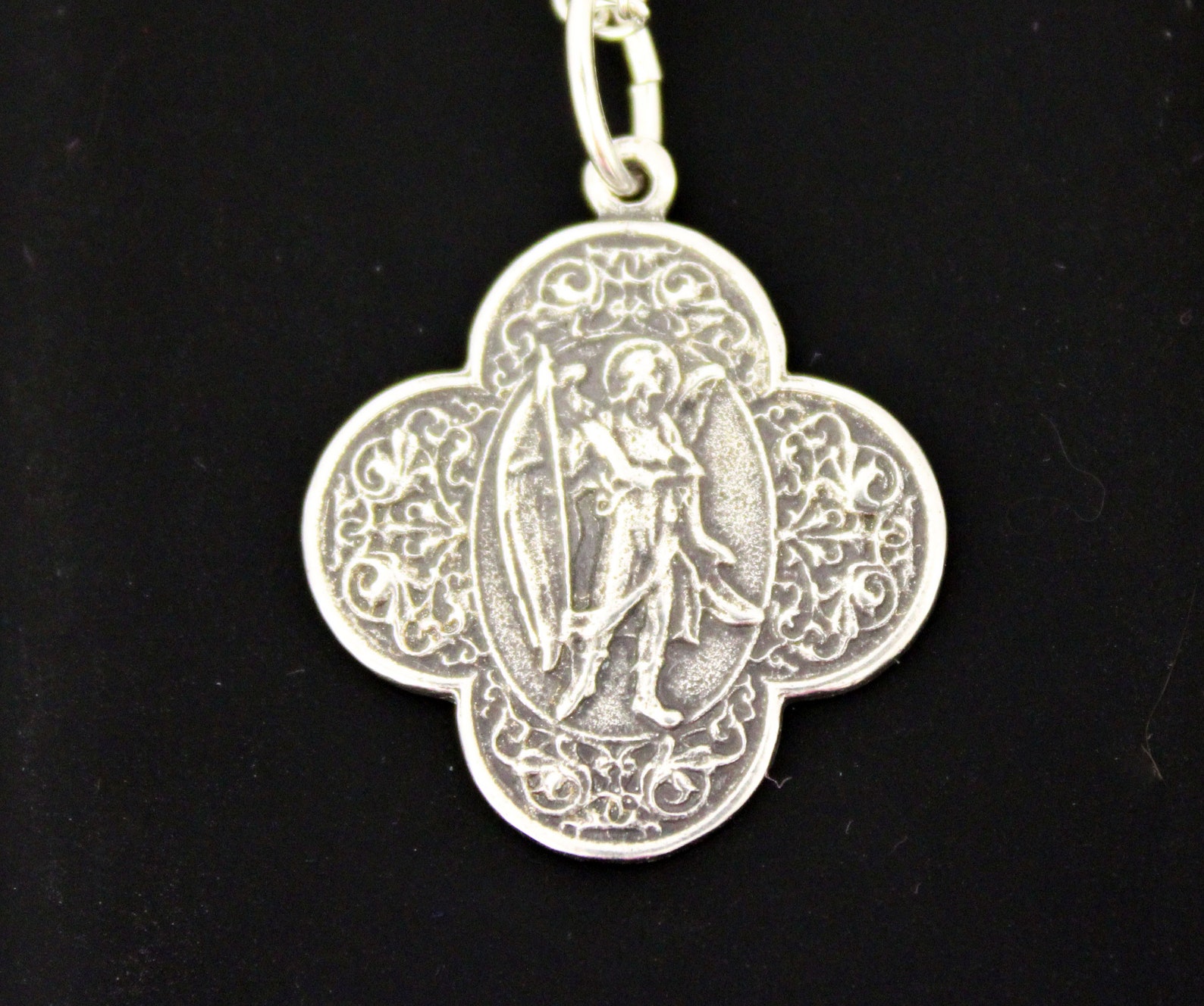 Saint Raphael Necklace Sterling Silver St Raphael Medal Etsy