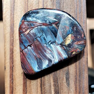 Blue Multi Pear Teardrop Pietersite Chatoyant Fluid Beauty Touchstone Healing Spiritual Energy Palm Stone Cabochon Pocket Stone Metaphysical