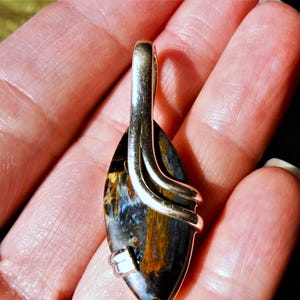 Chatoyant Pietersite 925 Sterling Silver Pendant Handmade Artisan Touchstone Healing Spiritual Energy Metaphysical