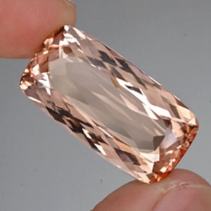 Certified 24.47 carat VVS 1 Cushion Natural Unheated Orangy Pink Morganite Awesome Stone for Statement Jewelry