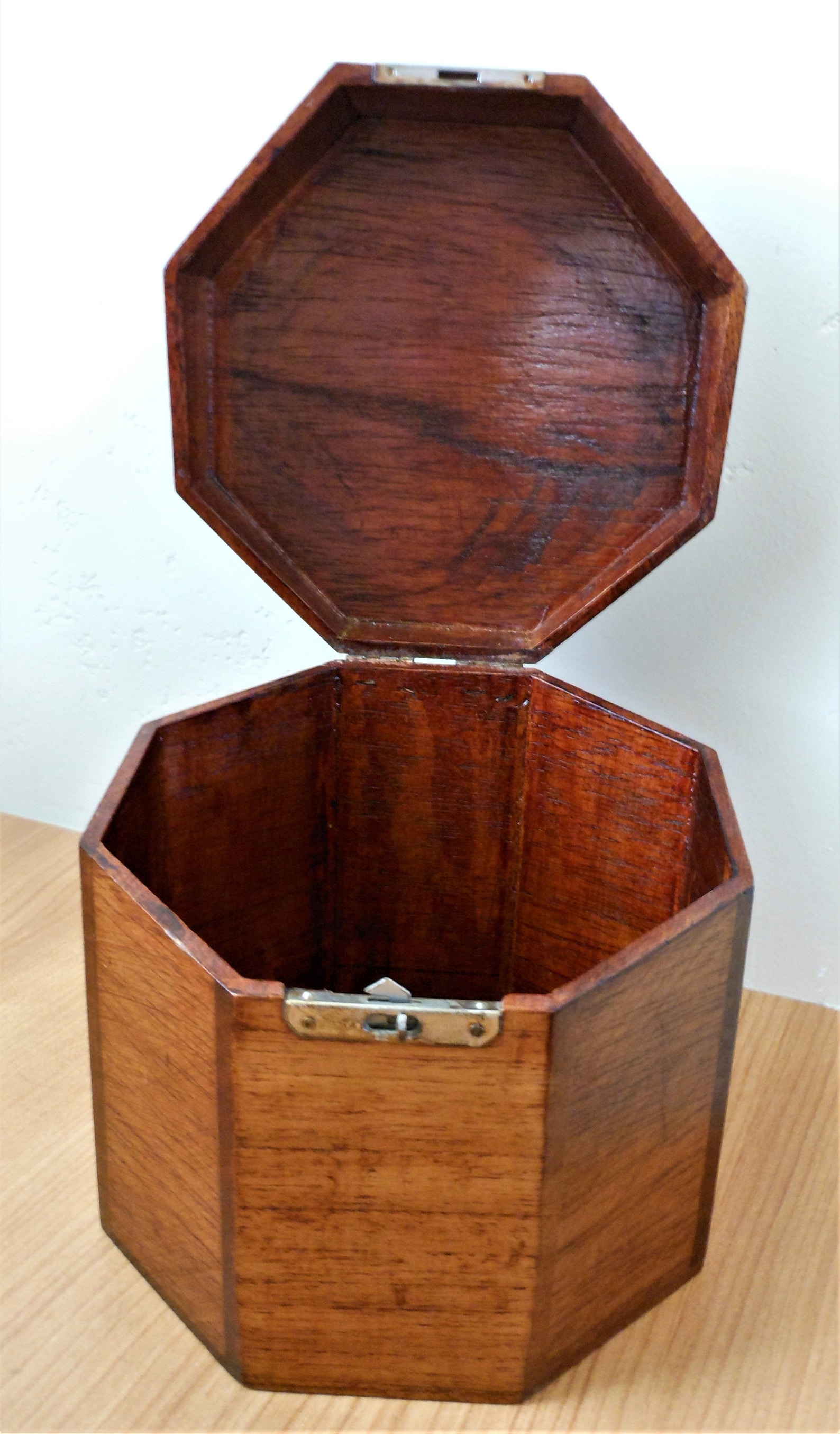 Handmade Antique Octagon Shaped Wood Keepsake Box with Latch Etsy