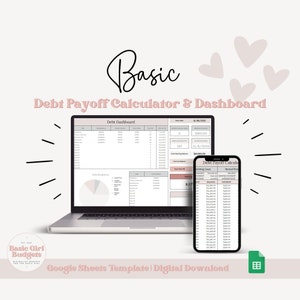 Debt Payoff Calculator - Debt Tracker - Debt Snowball Spreadsheet - Student Loan Payoff - House Debt Payoff Chart - Google Sheets Template